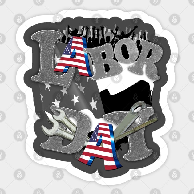 Labor-Day-holiday Sticker by Just Kidding by Nadine May